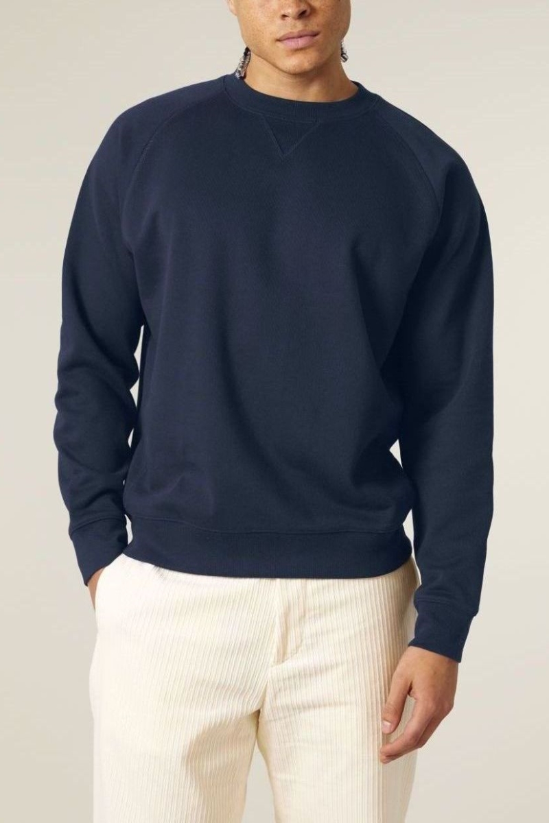 UNIPOLAR Herren vegan Pullover Raglan Knowles French Navy