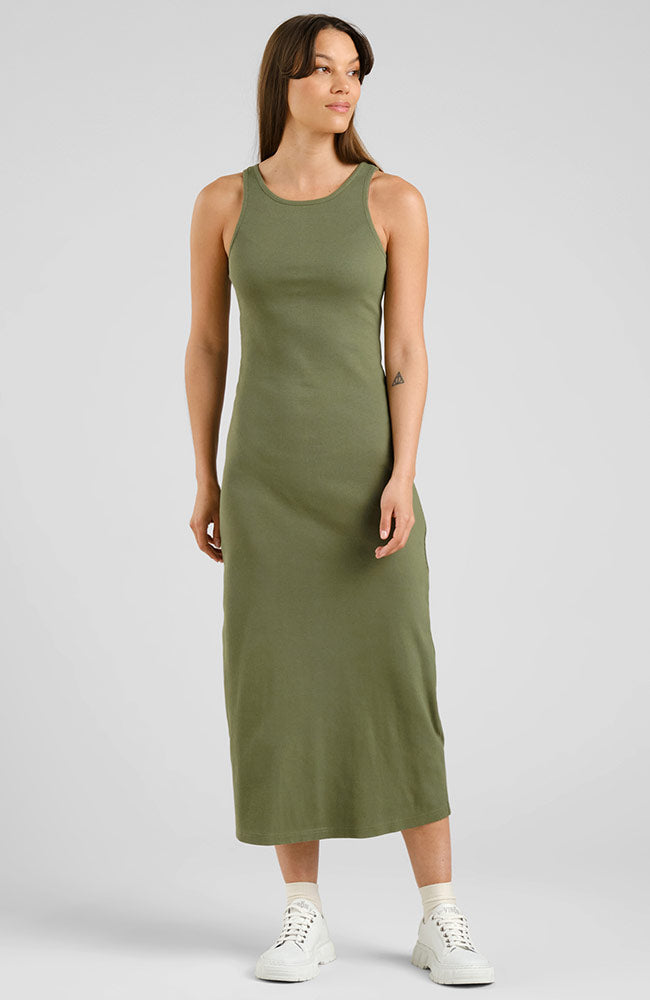 Dedicated Damen vegan Kleid Motala Rib Leaf GrÃ¼n