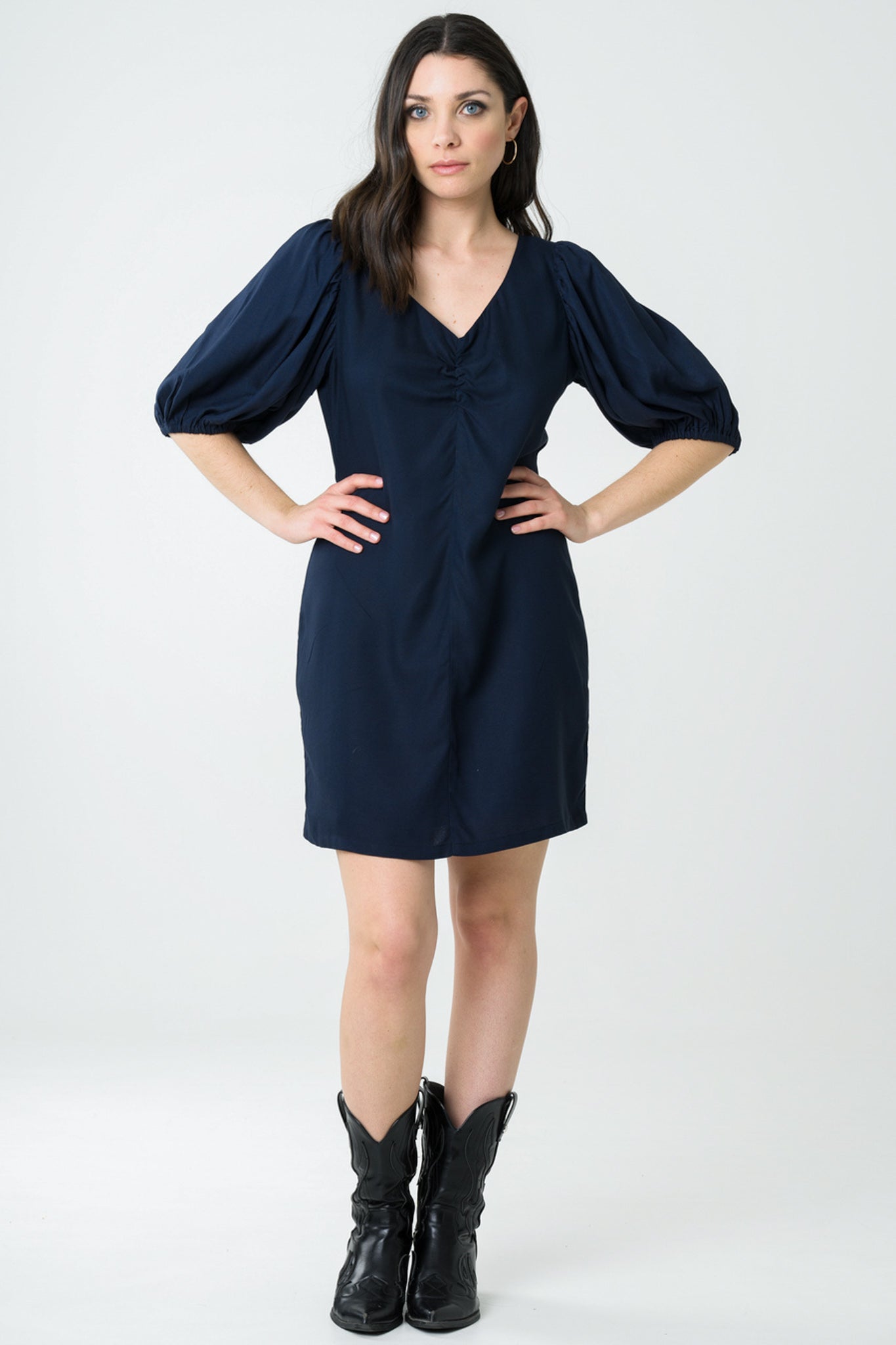 Avani Damen vegan Kleid Sophora Marineblau