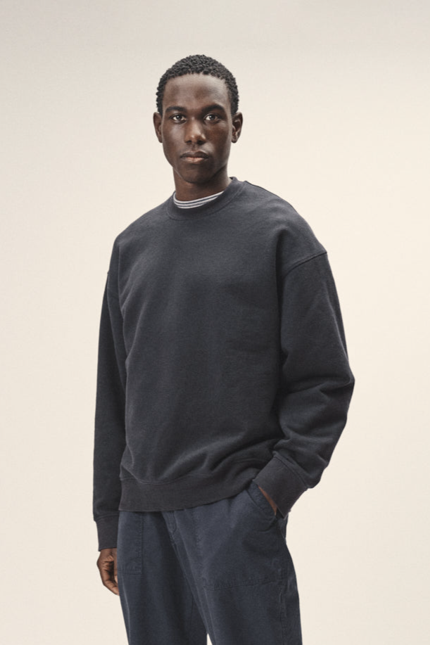 WOTE Herren vegan ÃœbergroÃŸes Sweatshirt Dunkelblau