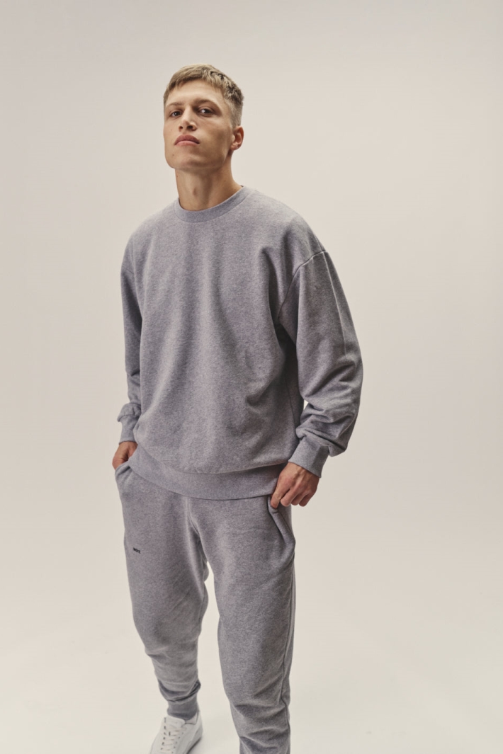 WOTE Herren vegan ÃœbergroÃŸes Sweatshirt Grau Melange
