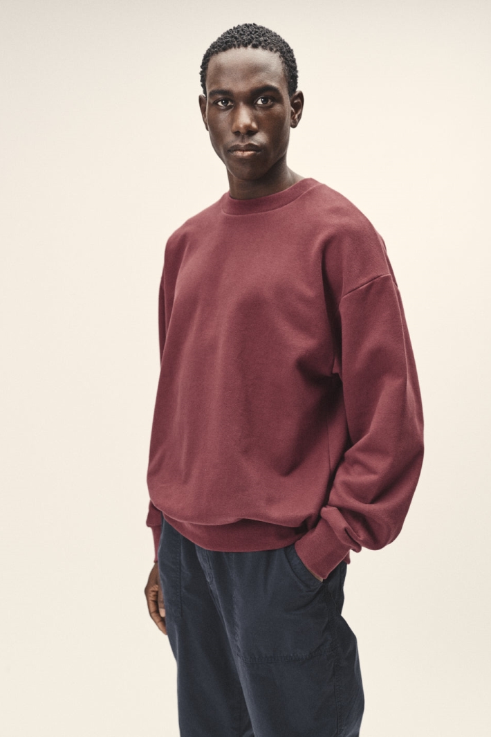 WOTE Herren vegan Sweatshirt In ÃœbergrÃ¶ÃŸe Dunkelrot