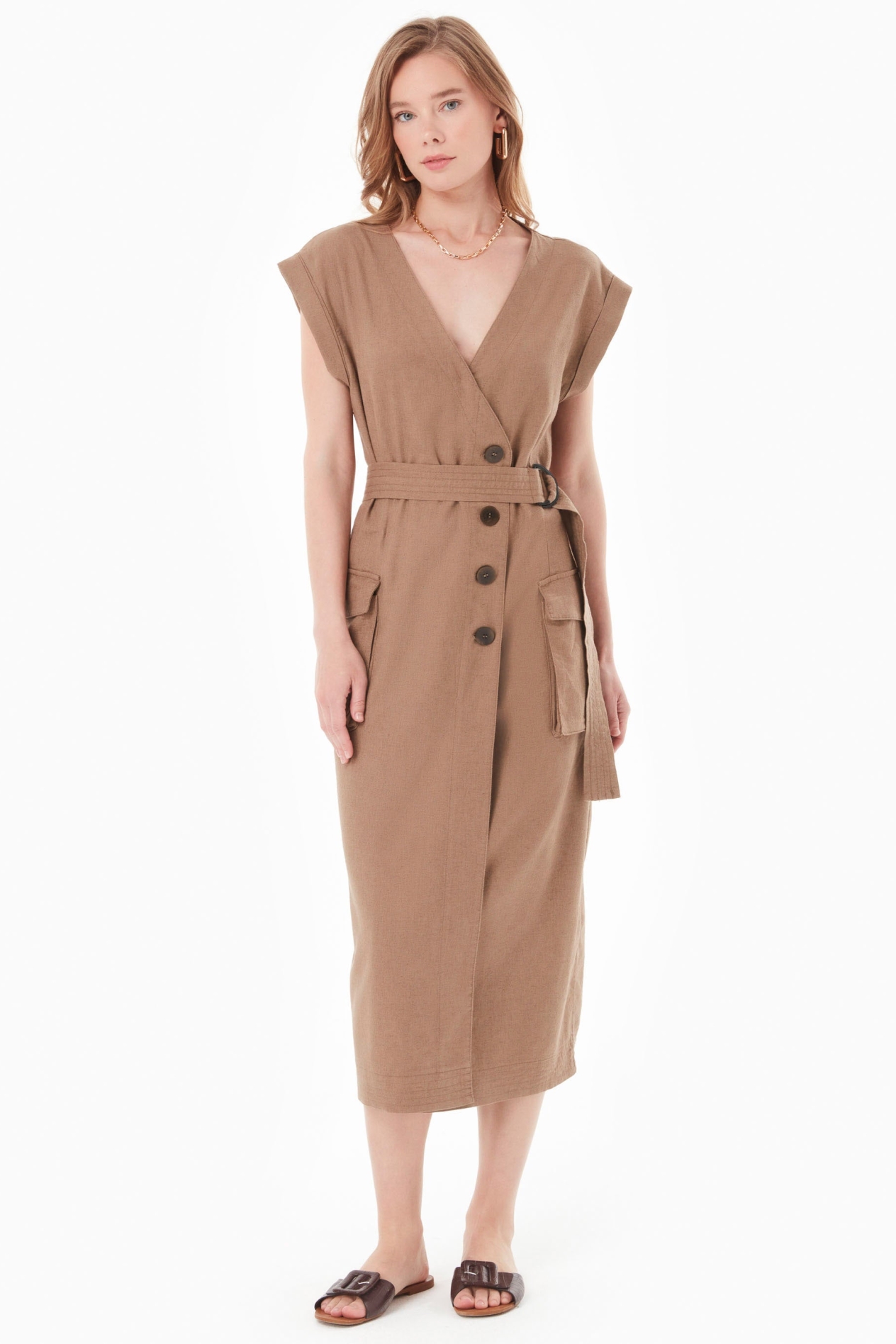 ORGANICATION Damen vegan Kleid Hellbraun