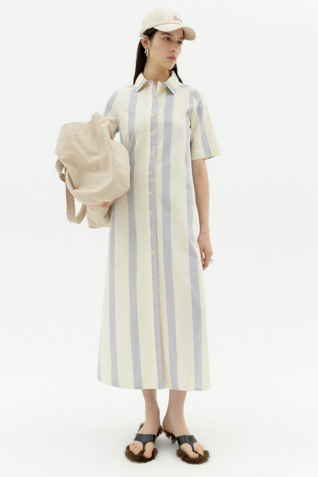 Thinking mu Damen vegan Kleid Gianna Blau Gestreift