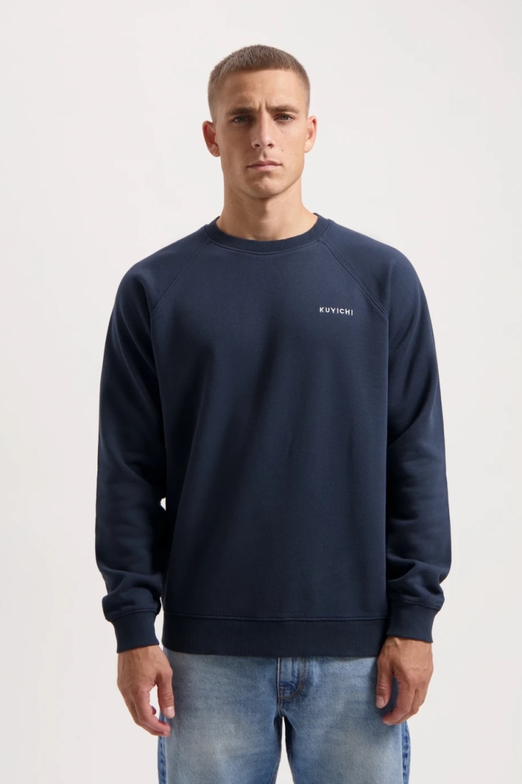 Kuyichi Herren vegan Pullover Raglan Randy Mitternachtsblau