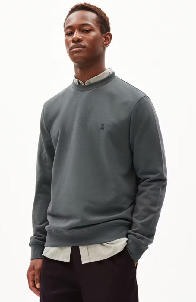 ARMEDANGELS Herren vegan Sweatshirt Baaro Space Steel Dunkelgrau