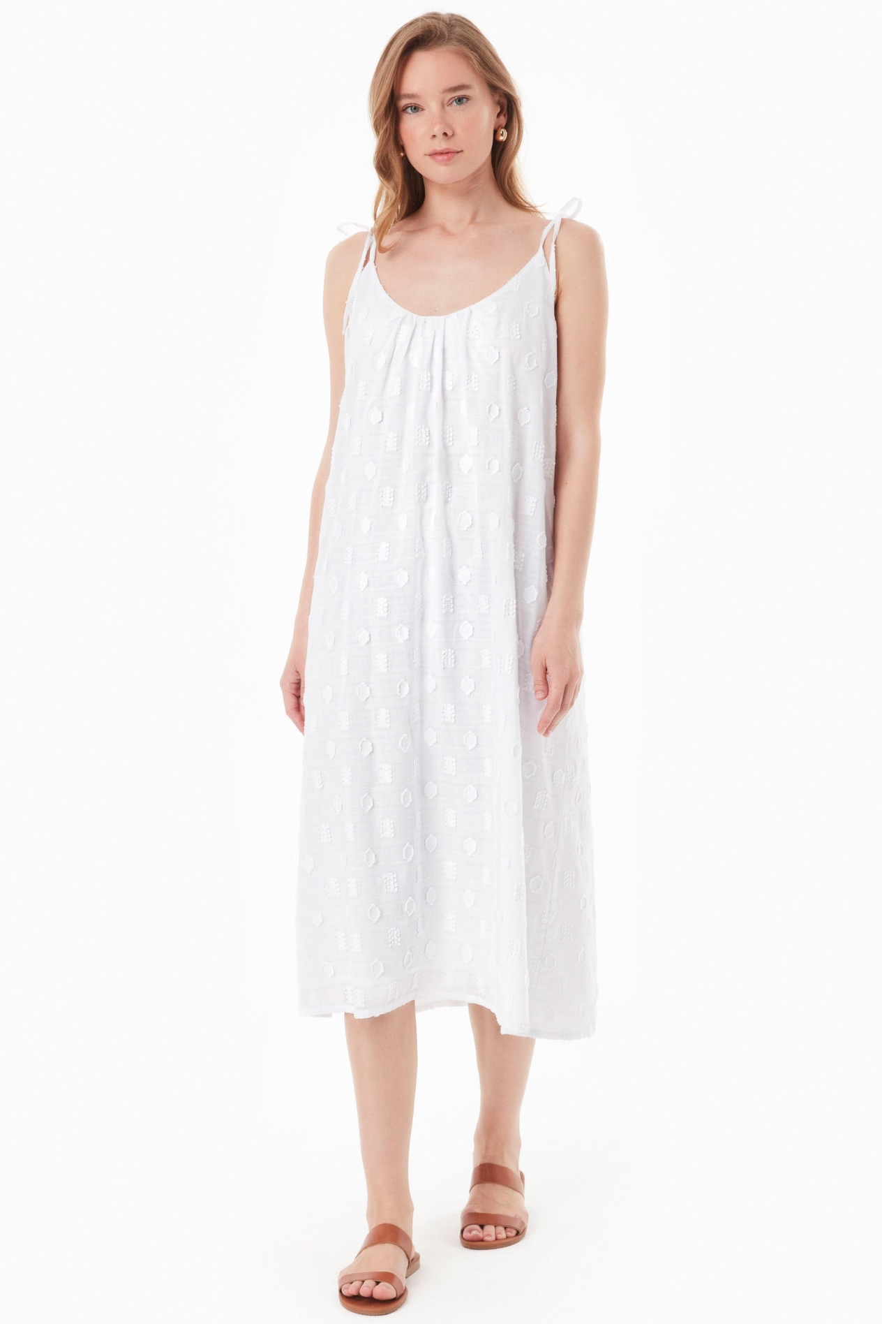 ORGANICATION Damen vegan Kleid Jacquard WeiÃŸ