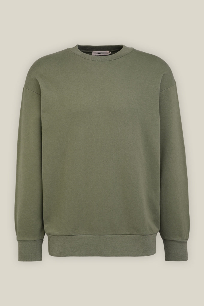 WOTE Herren vegan Sweatshirt Unisex Boyfriend OlivgrÃ¼n