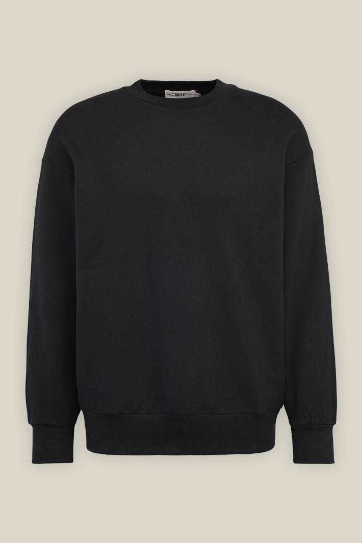 WOTE Herren vegan Sweatshirt Unisex Boyfriend Anthrazit Schwarz