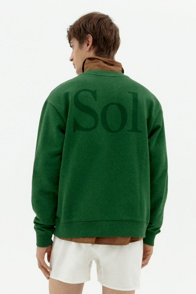 Thinking mu Herren vegan Sweatshirt Sonne Typ Leon GrÃ¼n