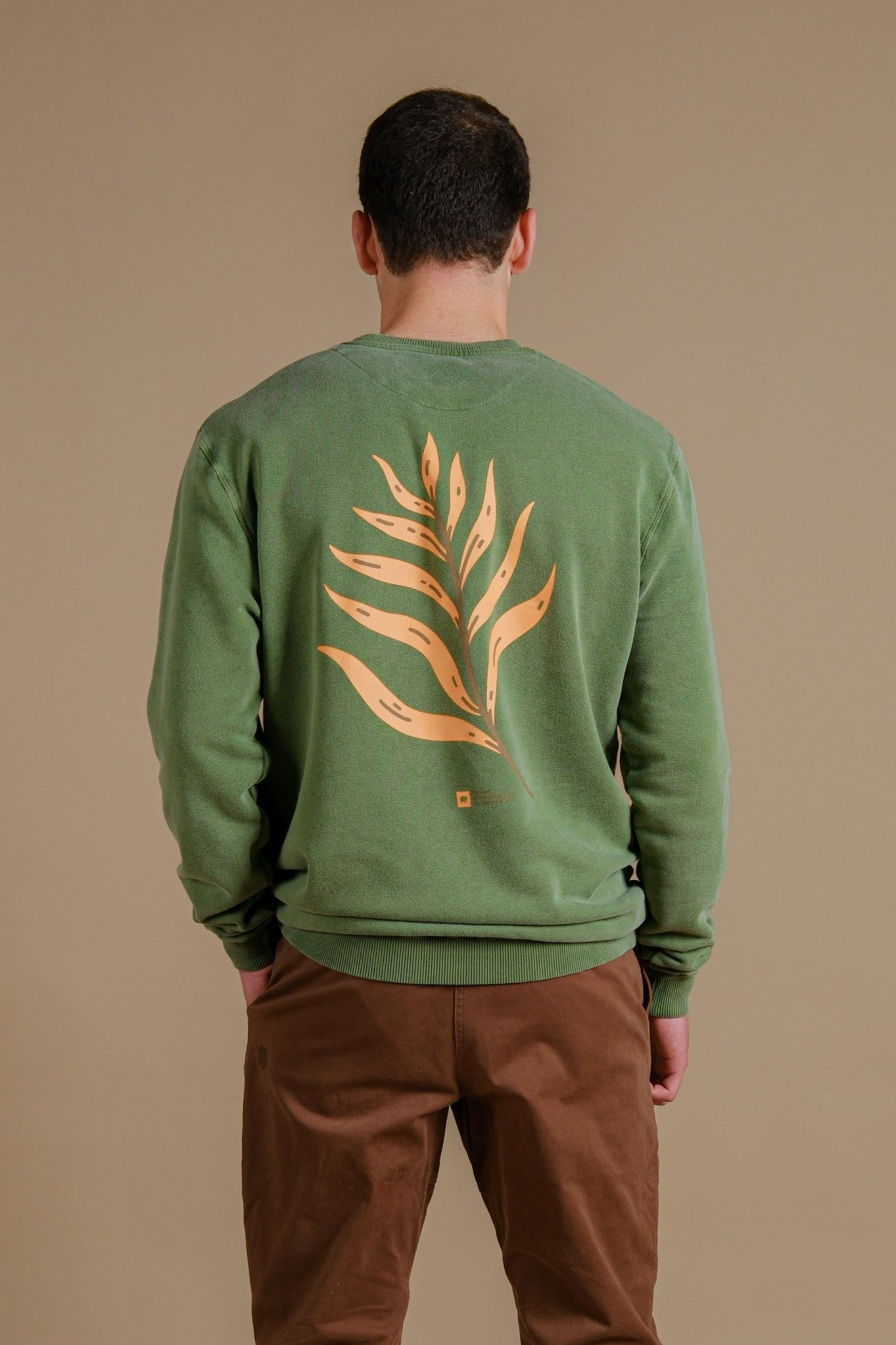 Trendsplant Herren vegan Pullover Palmeral Pigment Pinnas GrÃ¼n