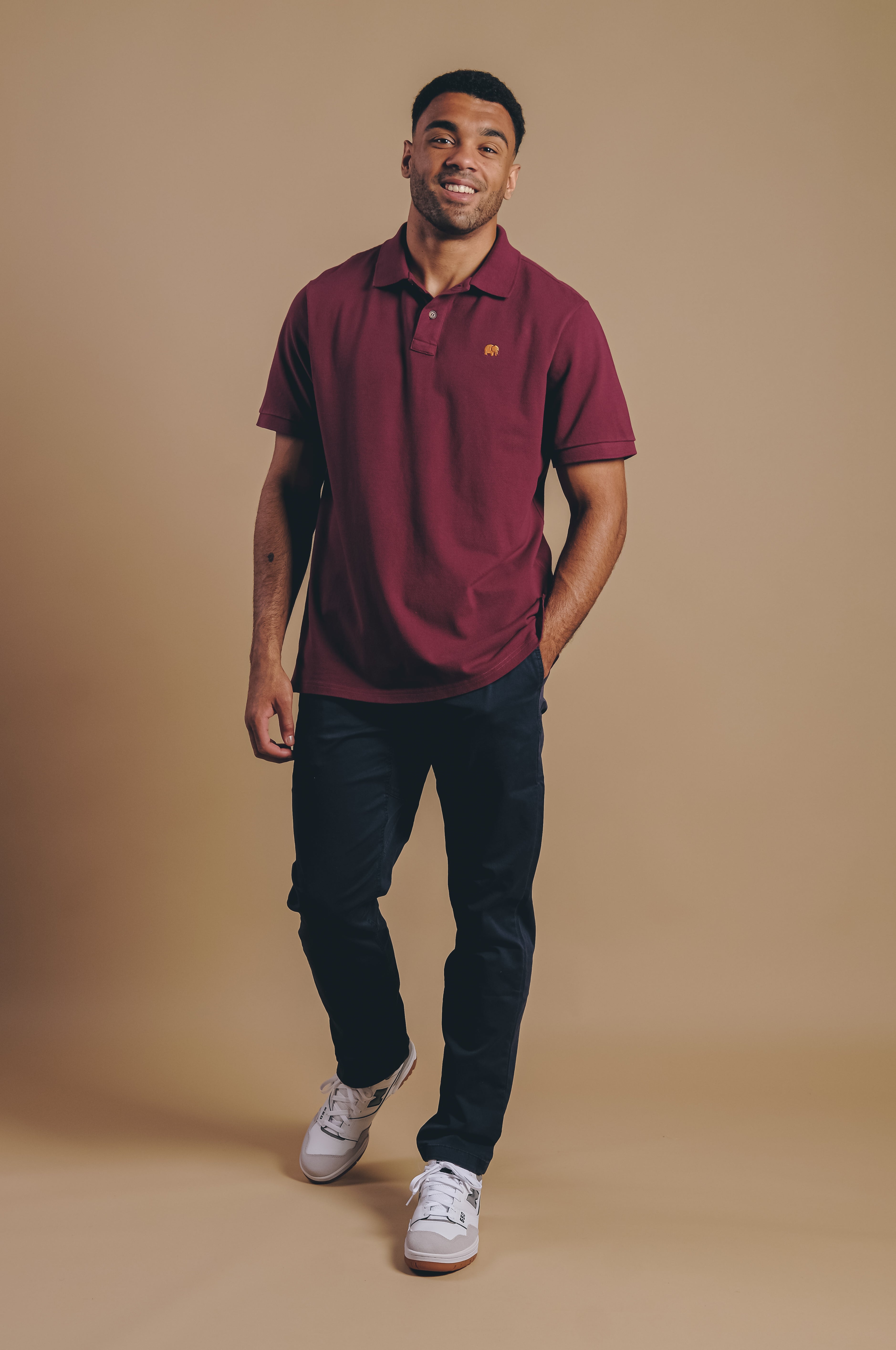 Trendsplant Herren vegan Poloshirt Essential Burgundy