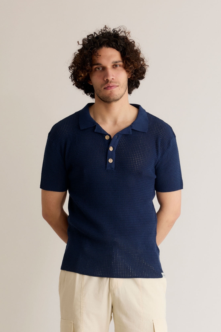 KOMODO Herren vegan Poloshirt Oliver Dark Navy
