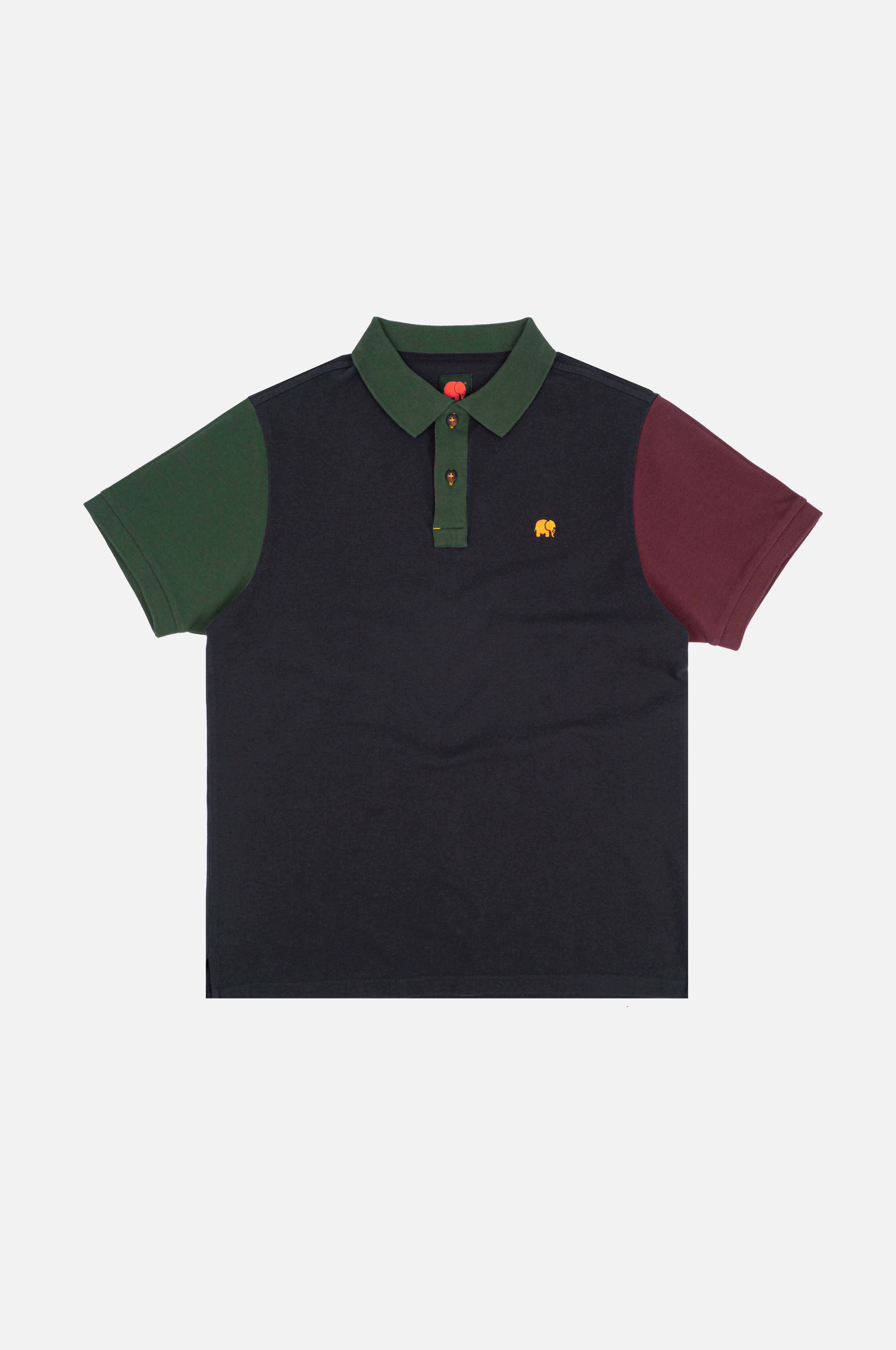 Trendsplant Herren vegan Poloshirt Color Block  Blau