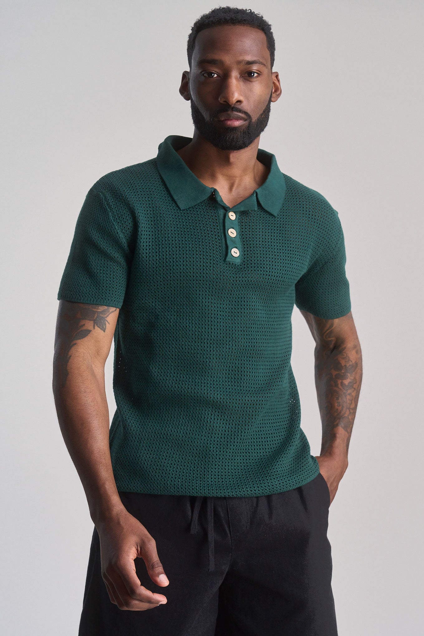 KOMODO Herren vegan Poloshirt Oliver DunkelgrÃ¼n