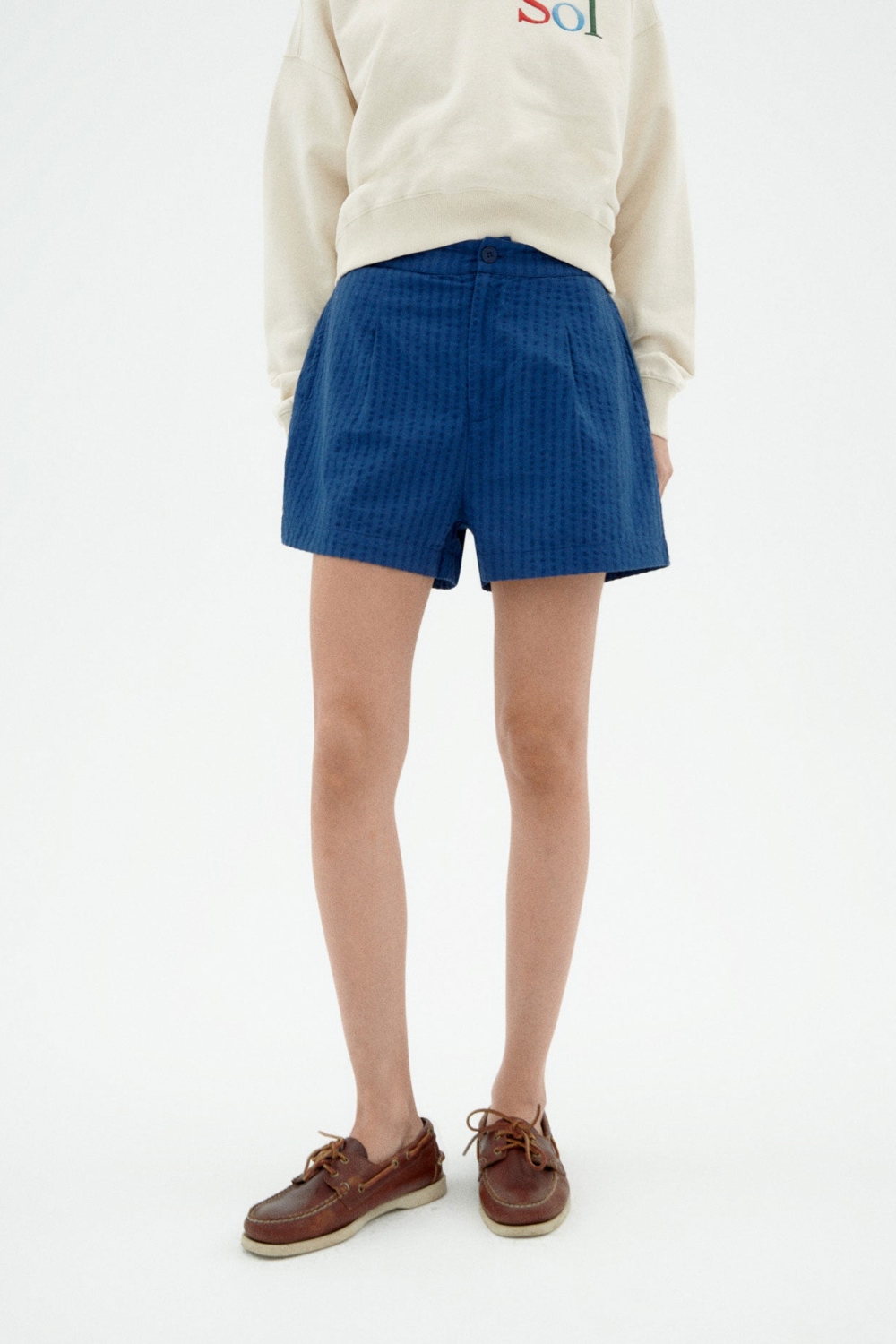 Thinking mu Damen vegan Shorts Narciso Blau