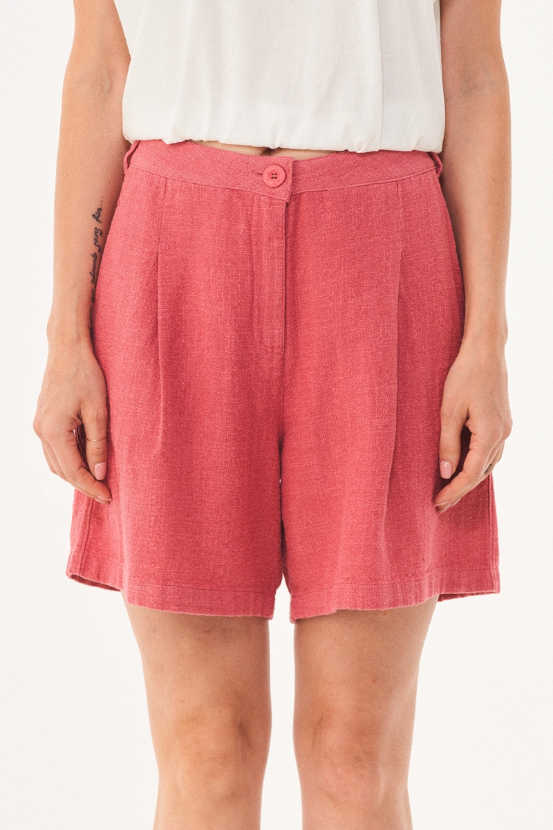ORGANICATION Damen vegan Shorts Plissee Rosa