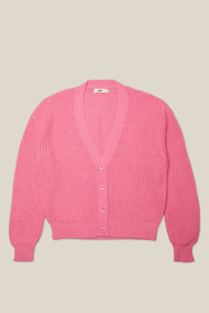 WOTE Damen vegan Gestrickte Strickjacke Rosa