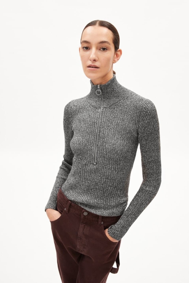 ARMEDANGELS Damen vegan Pullover Mikaelaa Clean Up Grau