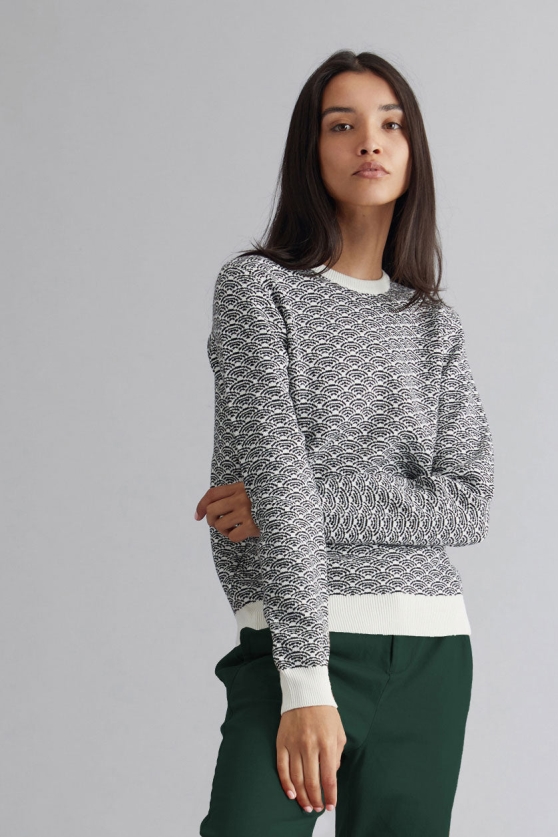 KOMODO Damen vegan Pullover Tara Gots Biologisch Baumwolle WeiÃŸ