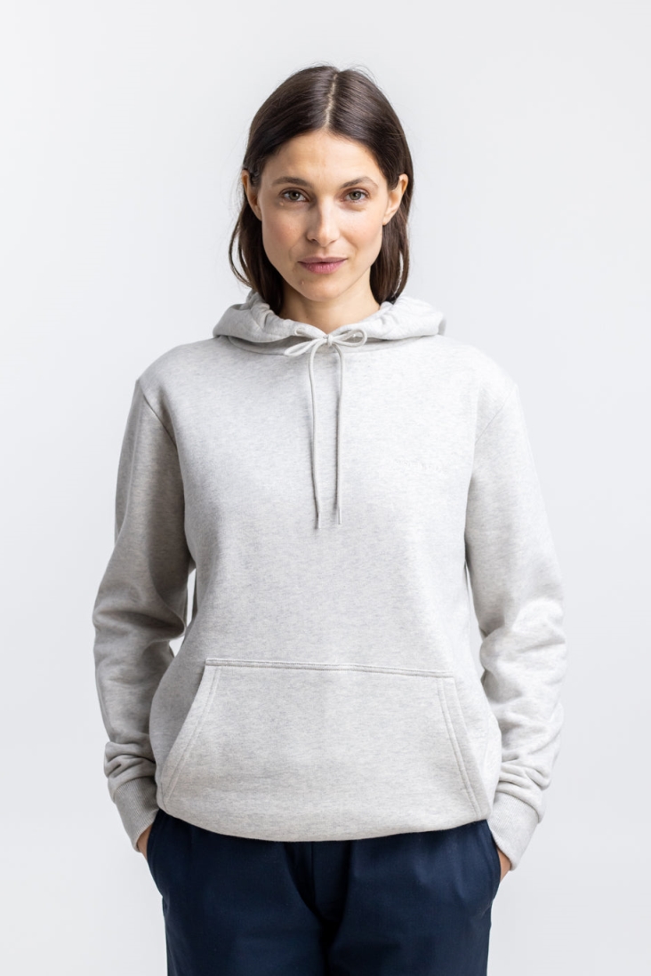 Rotholz Damen vegan Kapuzenpulli Logo Gray