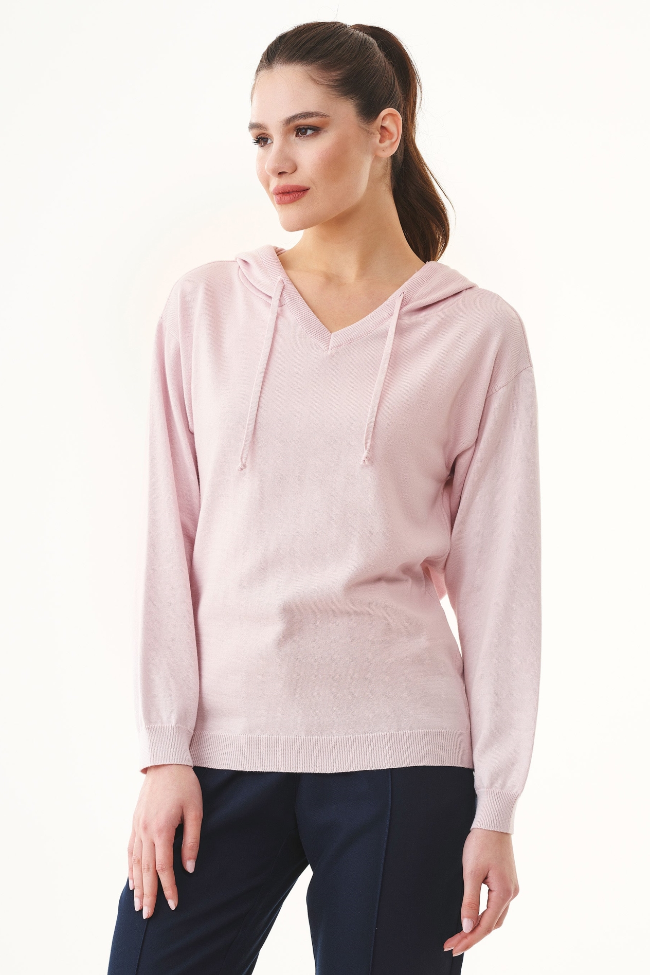 ORGANICATION Damen vegan Hoodie Feinstrick Weiches Rosa