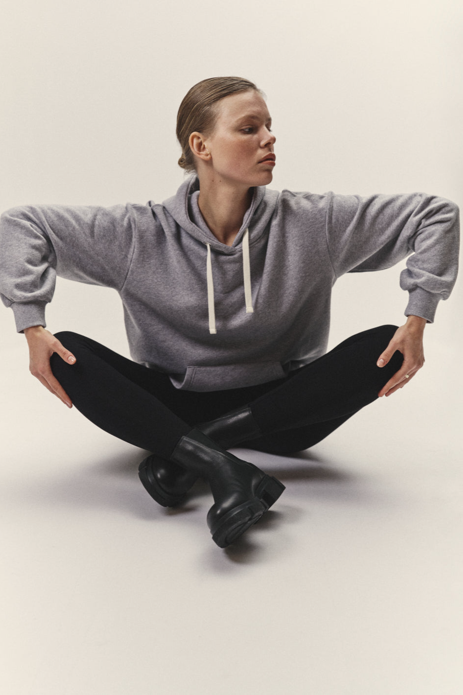 WOTE Damen vegan ÃœbergroÃŸes Hoodie Sweatshirt Grau-Melange