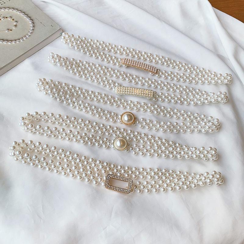 Three Meows 1PC Tailleketting Dames Elastische Riem met Diamant Decoratie 62*2cm