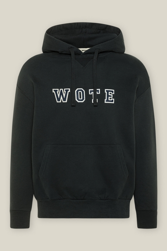 WOTE Damen vegan Kapuzenpulli Logo Anthrazit