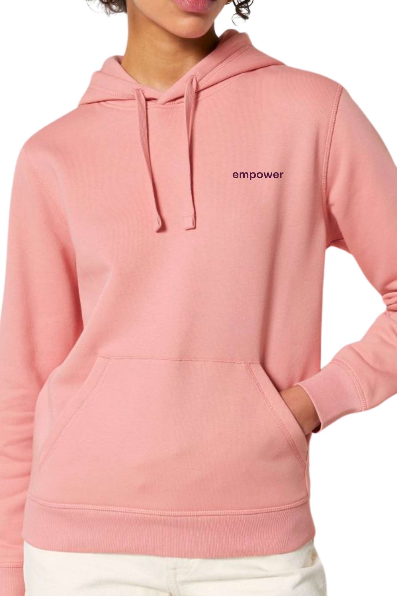 Inaska Damen vegan Hoodie Unisex Statement Empower Weiches Rosa