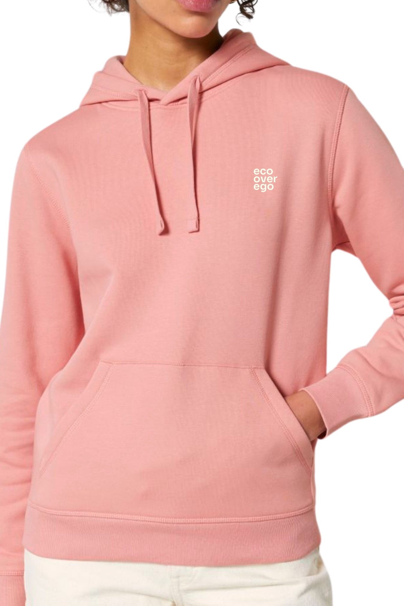 Inaska Damen vegan Hoodie Eco Statement Unisex Weiches Rosa