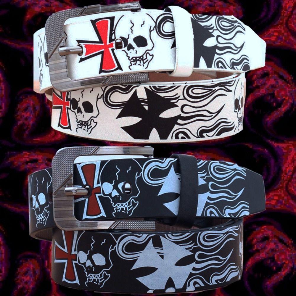 GeshiCulture For Women Punk Style PU leather Belt Casual Belt Accessories Korean Waist Strap Female Waistband wit