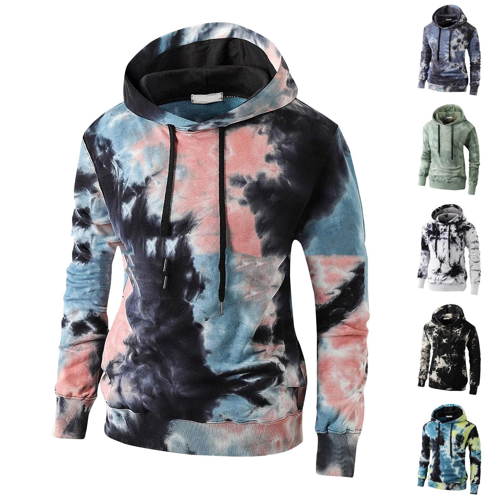 Sinking fish Los bedrukt sweatshirt met capuchon voor heren Casual mode-sportsweatshirt voor heren XL geel