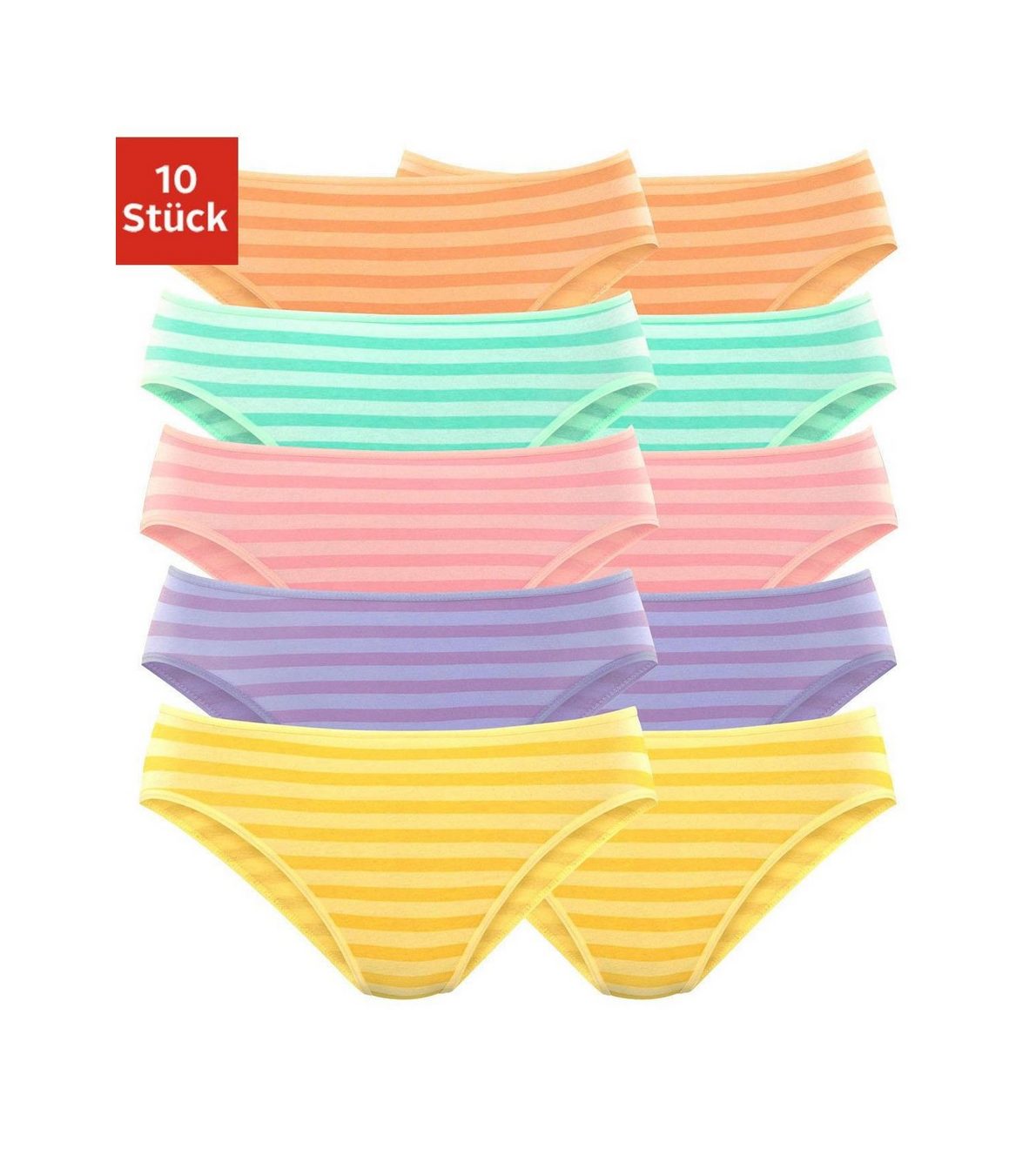 Petite fleur Bikinibroekje van elastisch katoen (set, 10 stuks, 10 stuks)