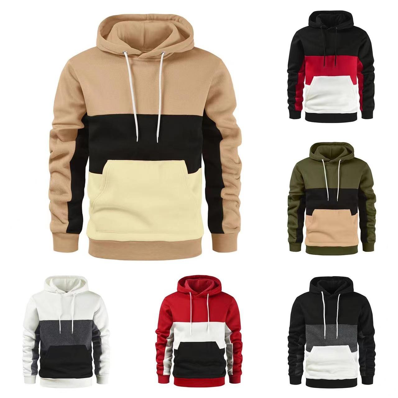 Mi-Fashion Comfortabele herensweaterjas Herfst en winter Dikke warme geruite wollen trui met capuchon en pulloverjas voor heren XXXL zwart