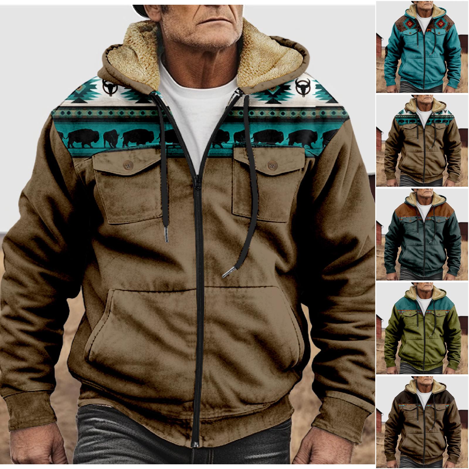 Timoduizhang Heren Winter Rits Capuchon Fleece Sweatshirt Met Opgestikte Zak Casual Jack XL legergroene kleur