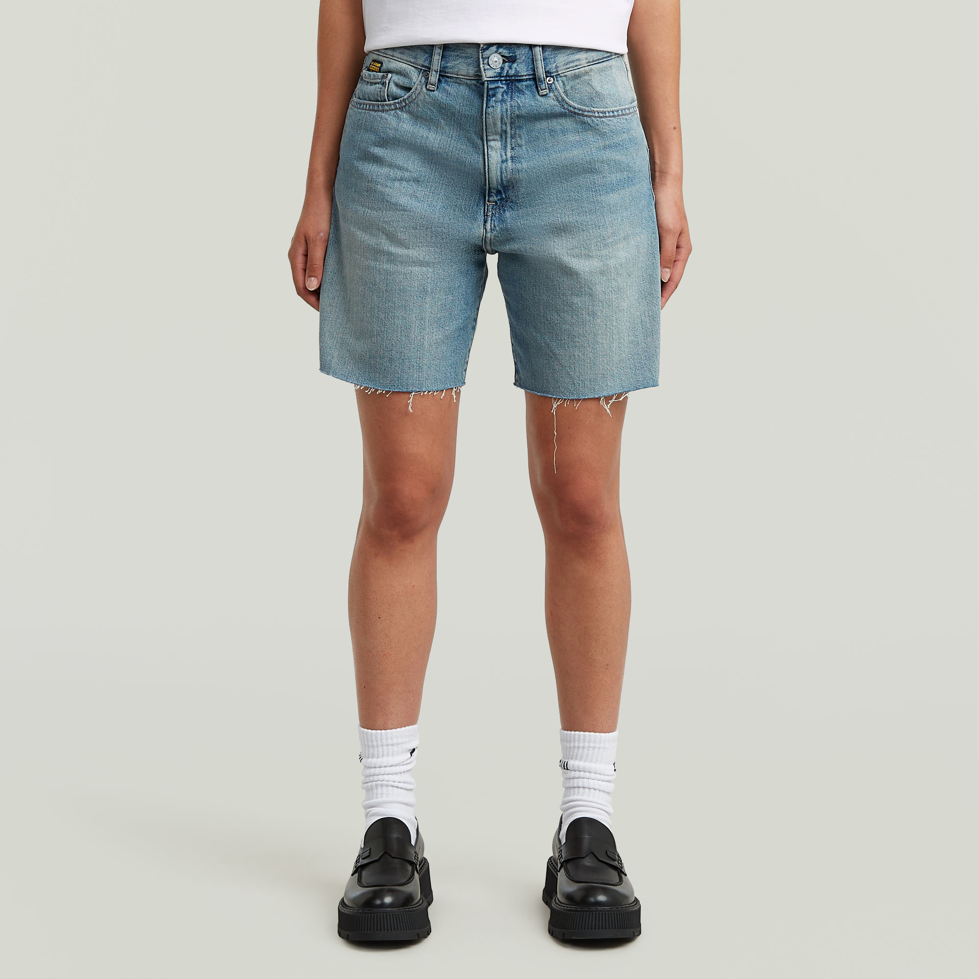 G-Star RAW High Bermuda Raw Edge Short - Midden blauw - Dames