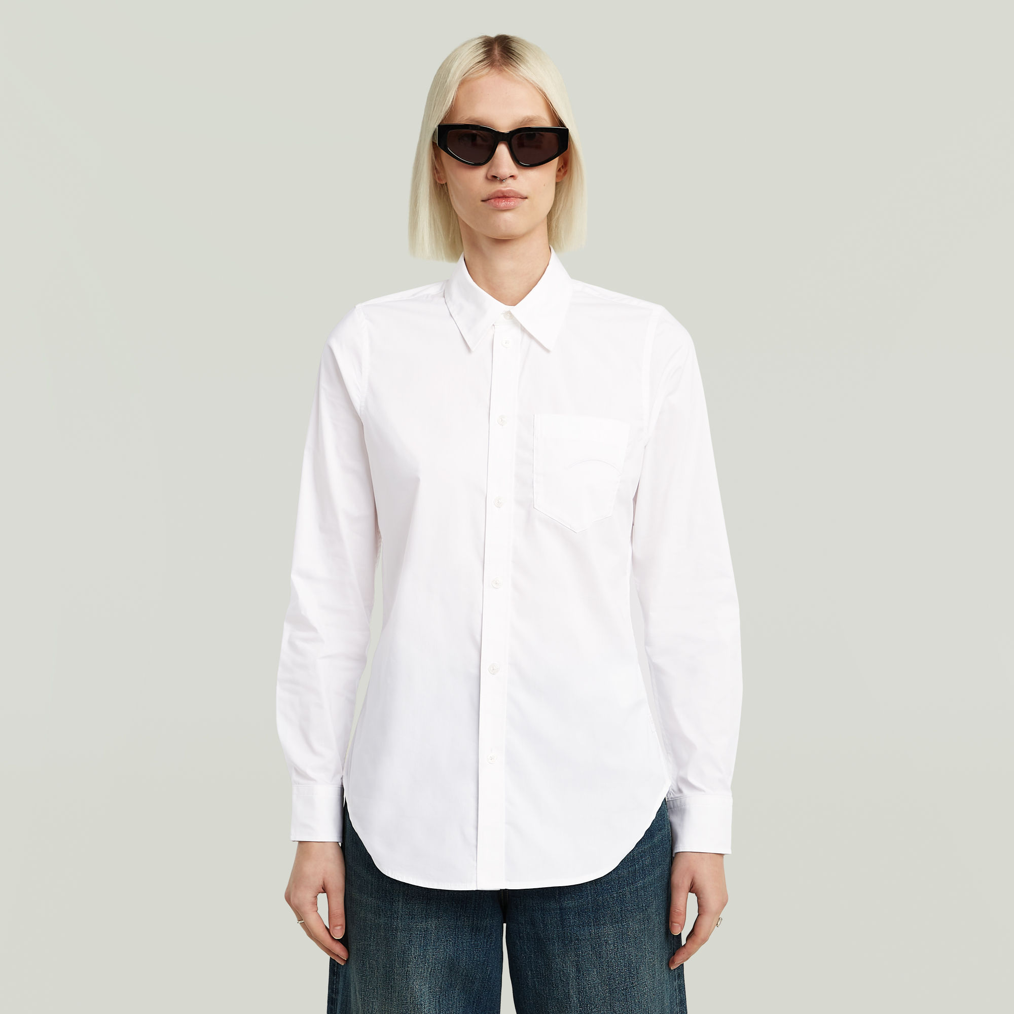 G-Star RAW Slim Poplin Longsleeve Overhemd - Wit - Dames