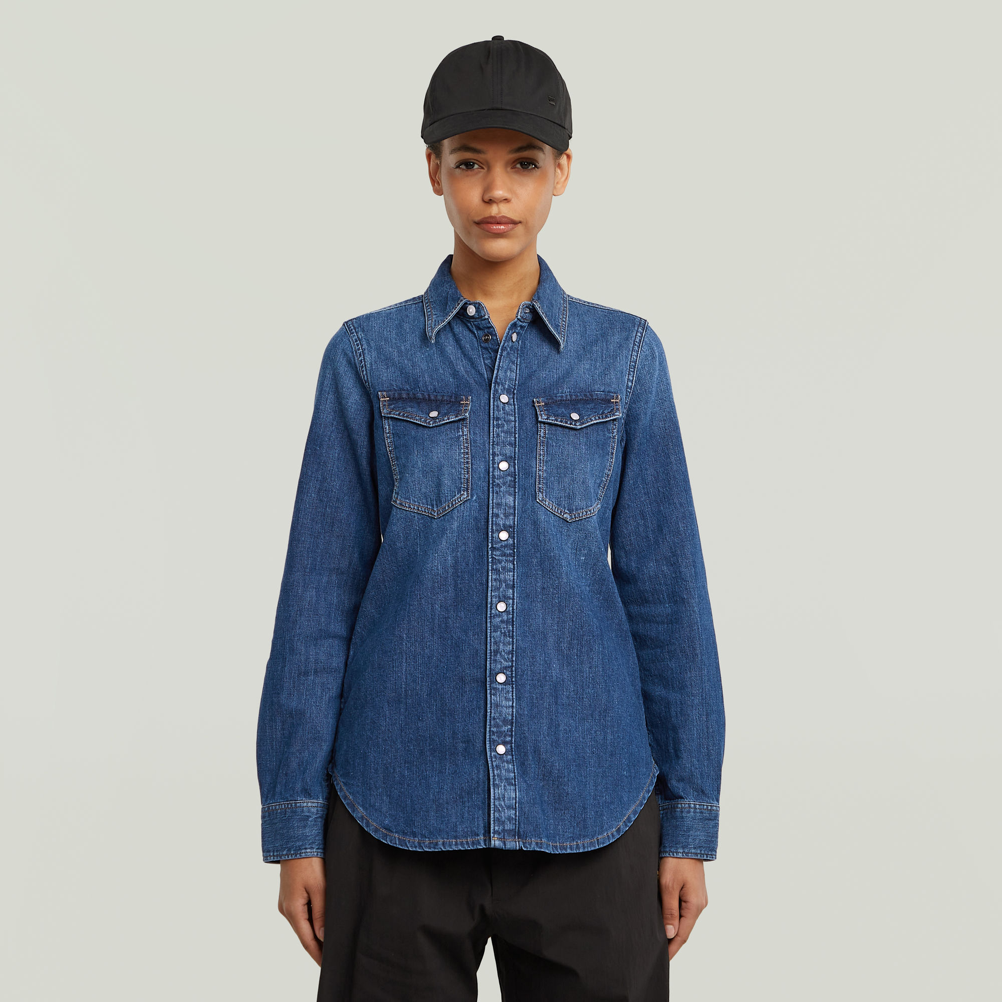 G-Star RAW Slim Western Overhemd - Donkerblauw - Dames