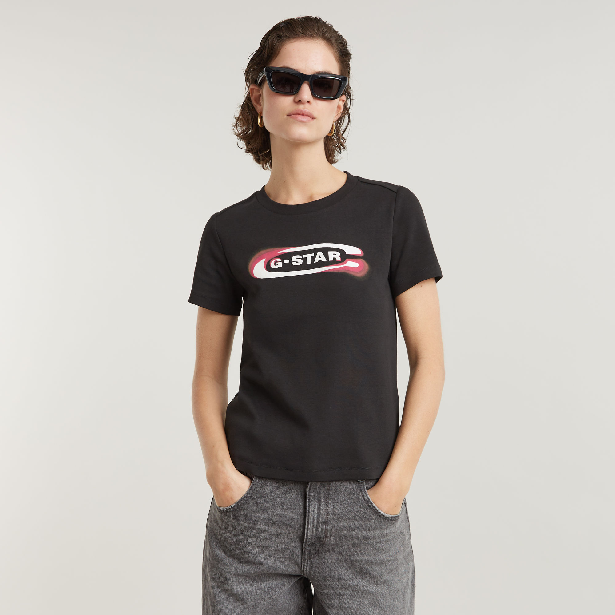 G-Star RAW Old Skool Logo Top - Zwart - Dames