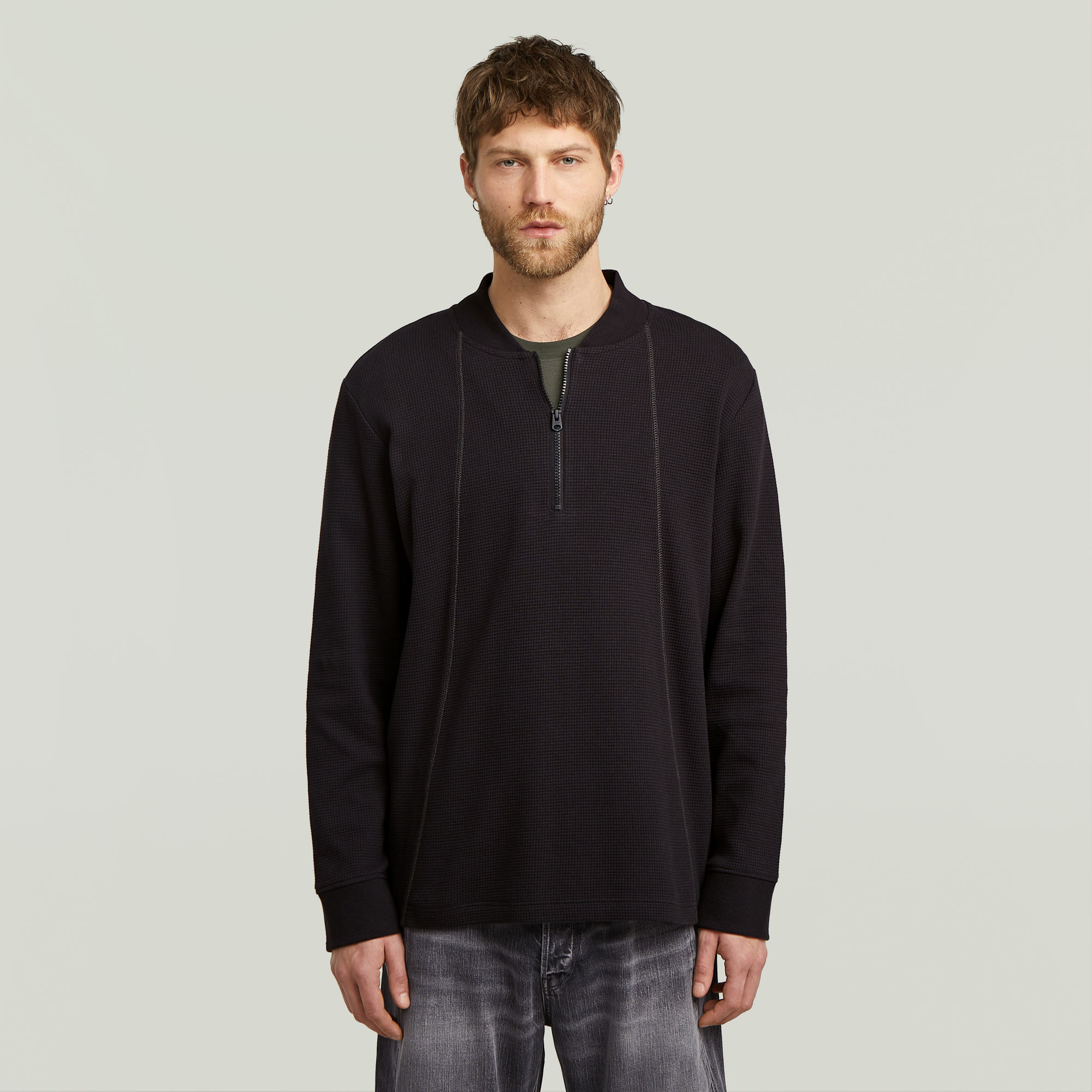 G-Star RAW Tweeter A-Line Half Zip T-shirt - Zwart - Heren