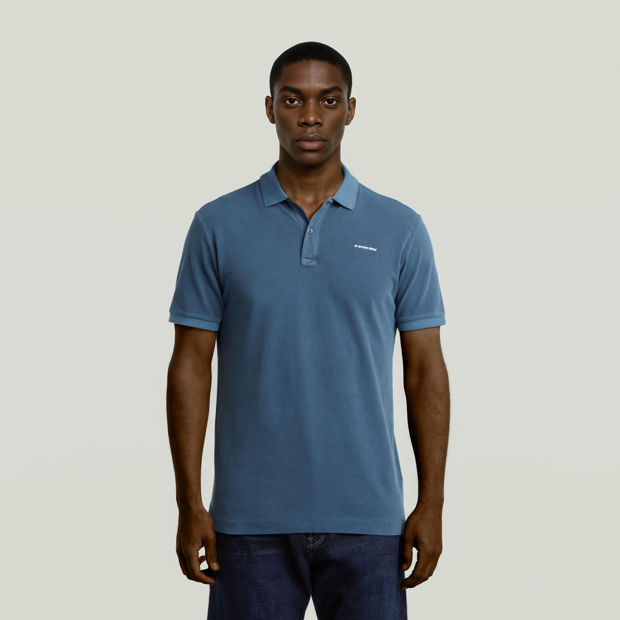 G-Star RAW Oluv Slim Polo - Midden blauw - Heren