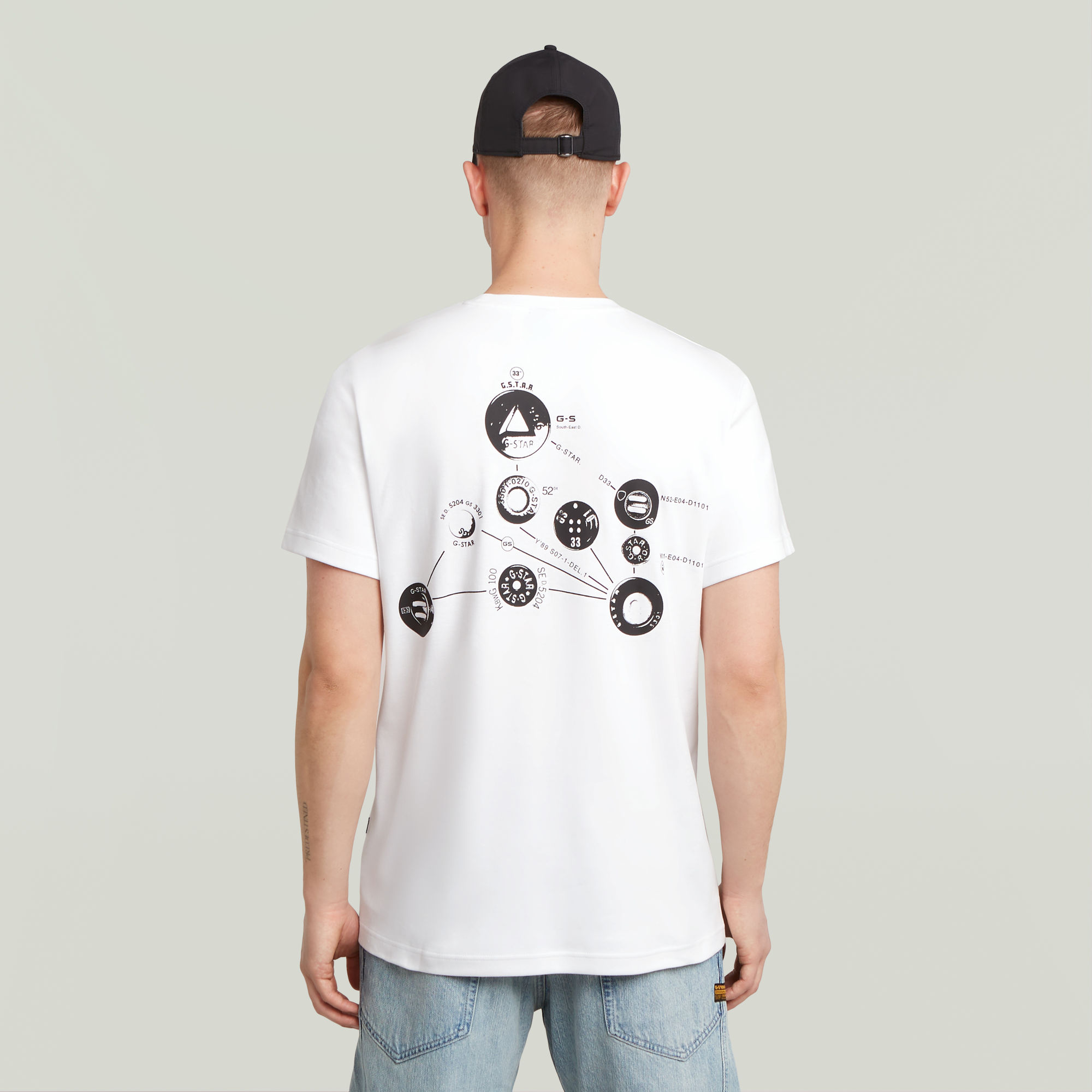 G-Star RAW Trims Back Graphic T-shirt - Wit - Heren