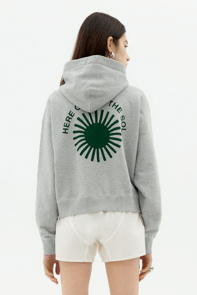 Thinking mu Damen vegan Kapuzenpulli Valeria Retro Sun Grau