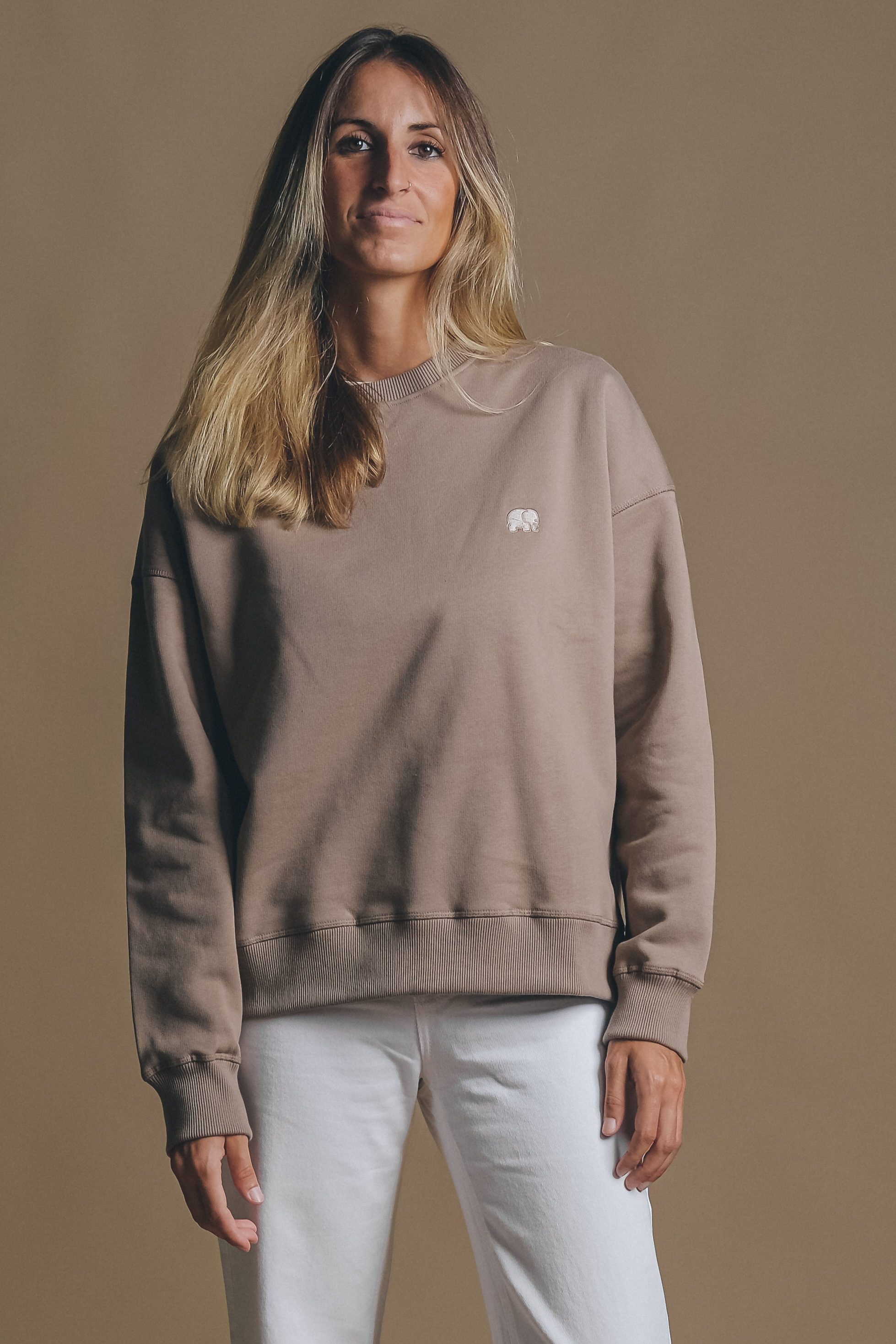 Trendsplant Damen vegan Pullover Essential Desert Taupe