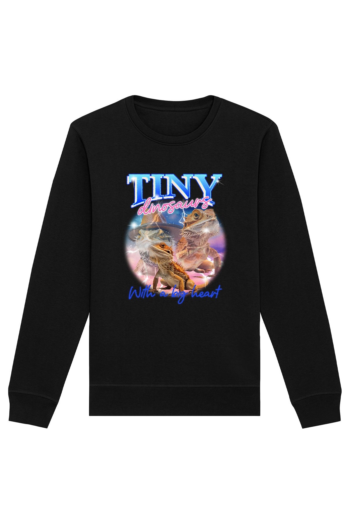 Oat Milk Club Damen vegan Sweatshirt Tiny Dinosaurs Schwarz