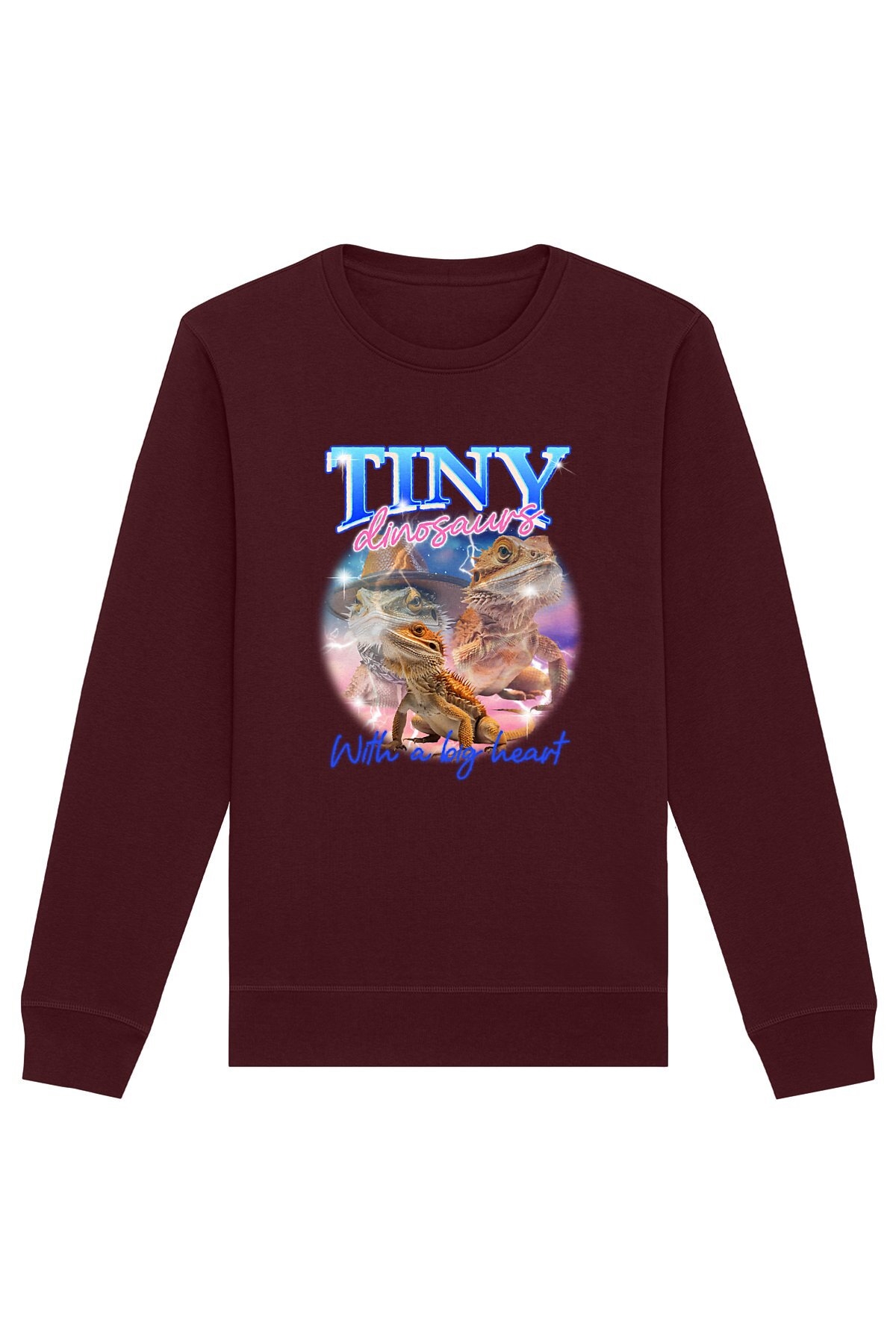Oat Milk Club Damen vegan Sweatshirt Tiny Dinosaurs Burgundy