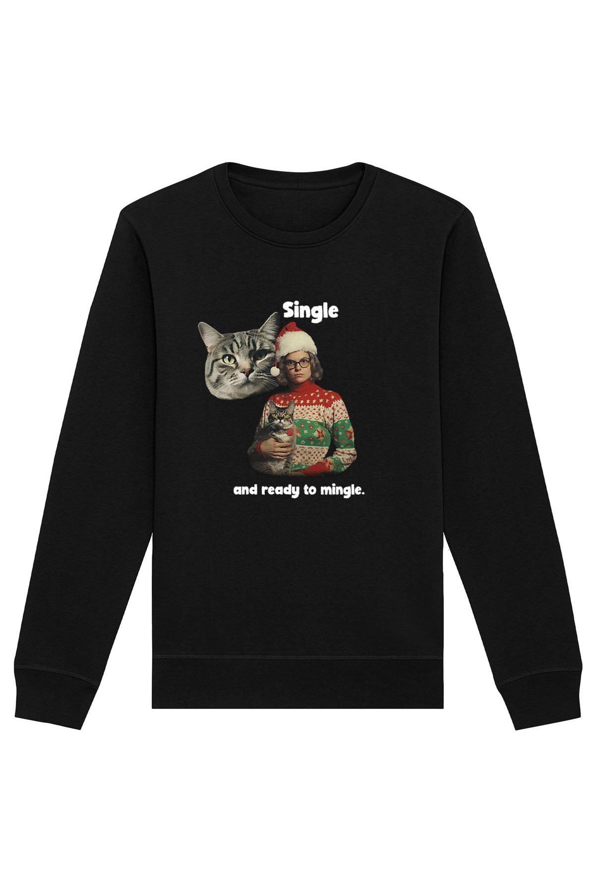 Oat Milk Club Damen vegan Sweatshirt Single And Ready To Mingle Schwarz