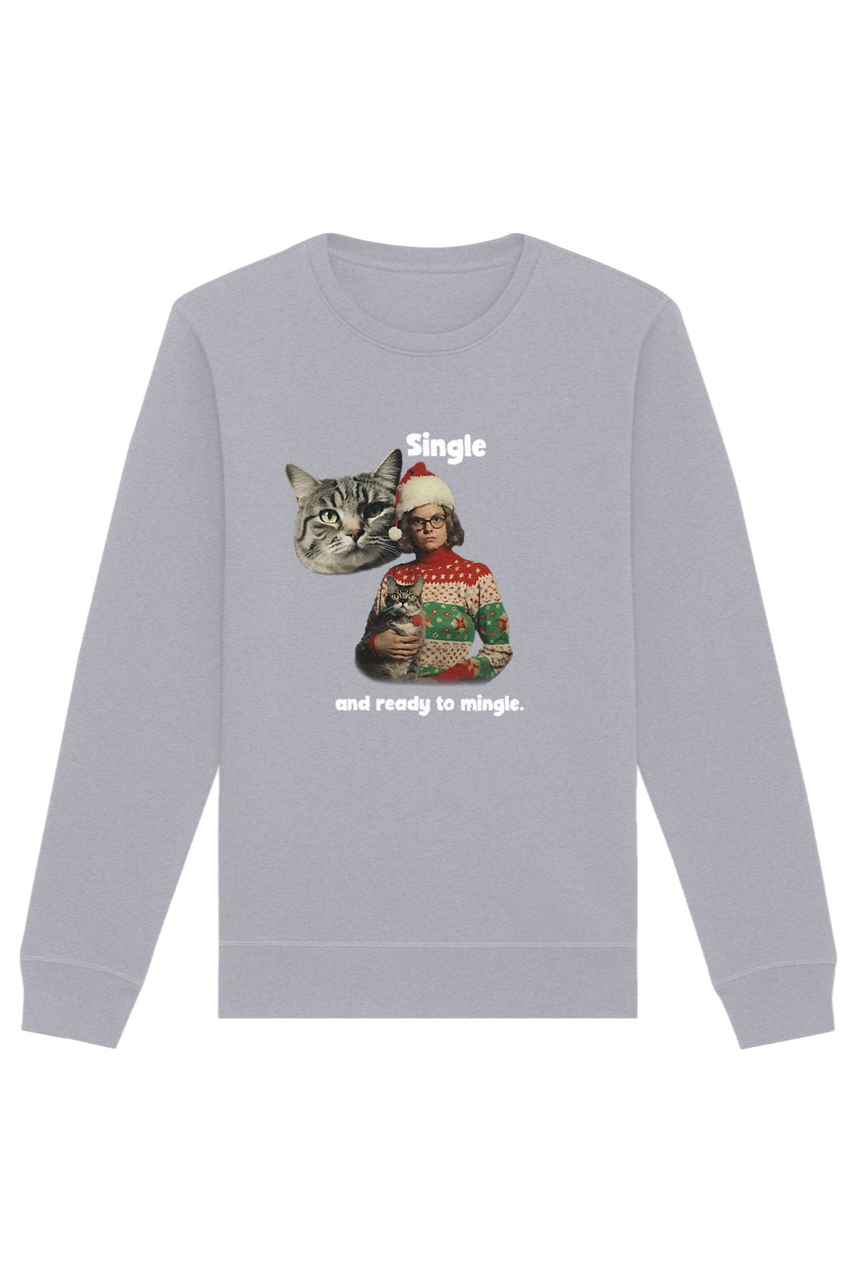 Oat Milk Club Damen vegan Sweatshirt Single And Ready To Mingle Heather Grey