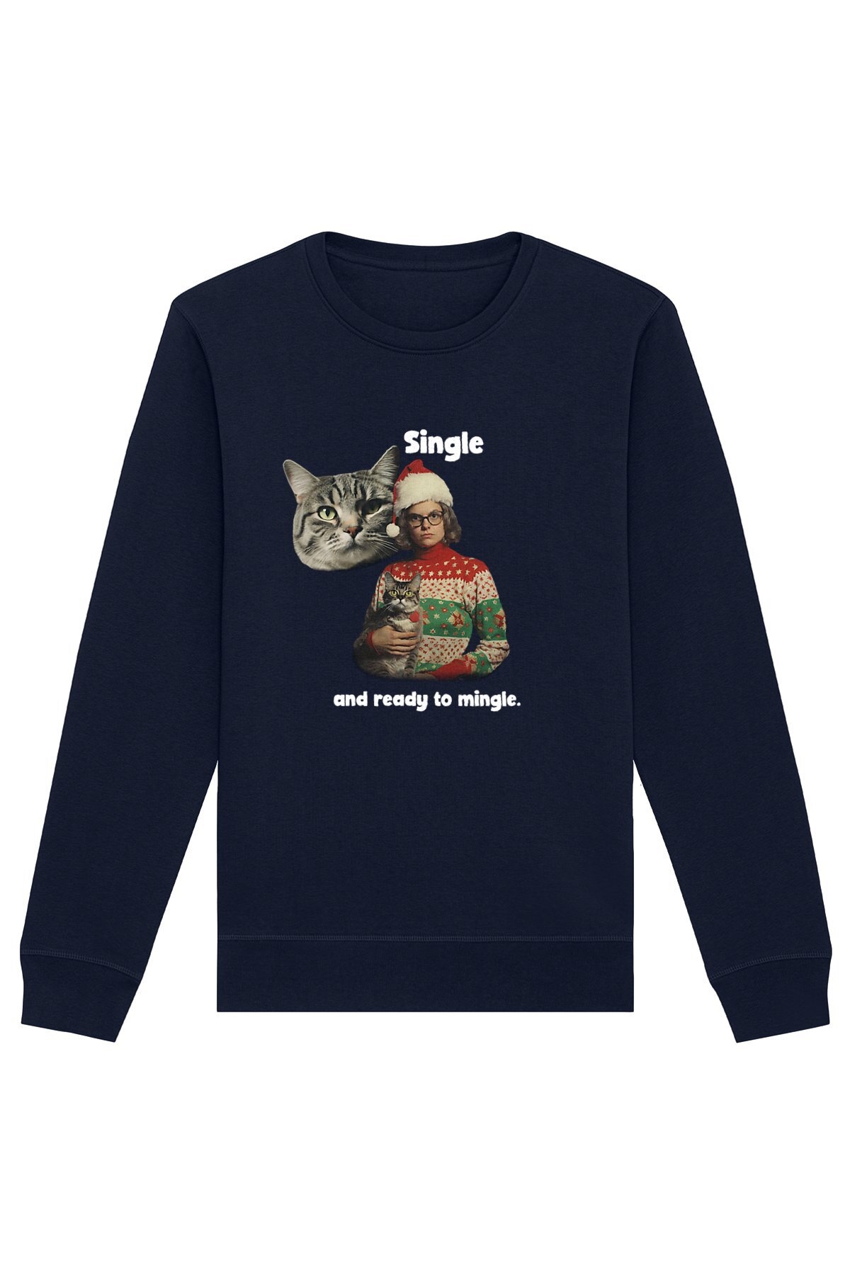 Oat Milk Club Damen vegan Sweatshirt Single And Ready To Mingle Marineblau